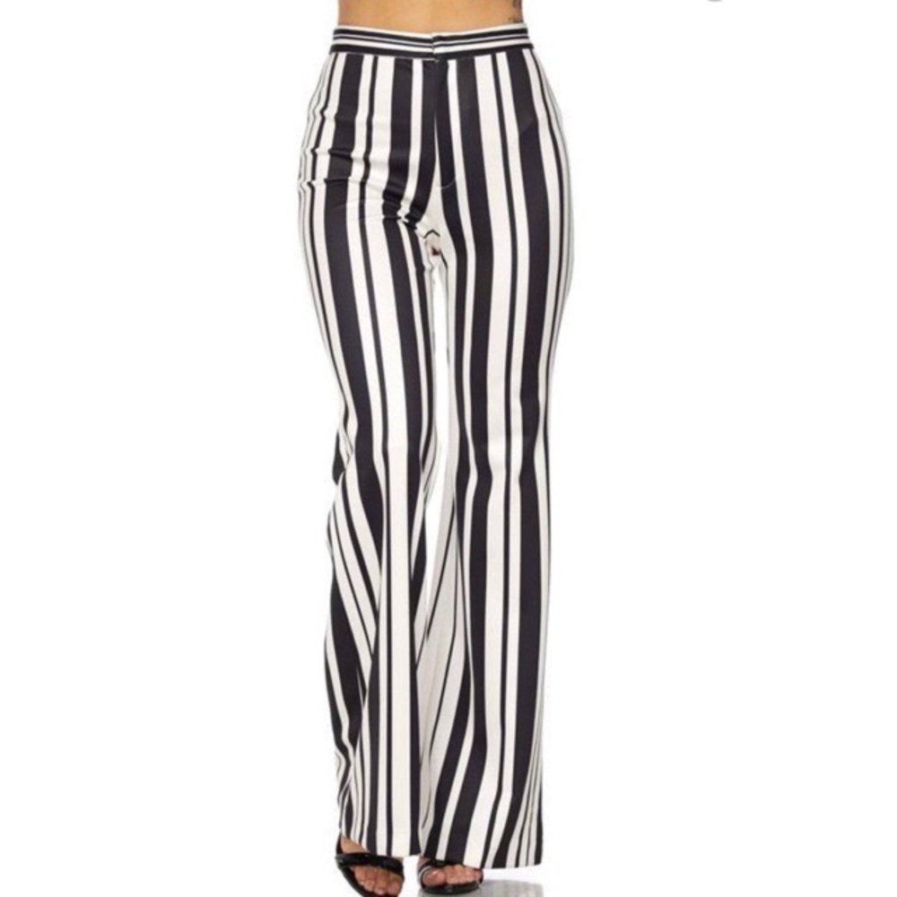 LAST ONE! High waist striped flare leg pants - Picture 2 of 8